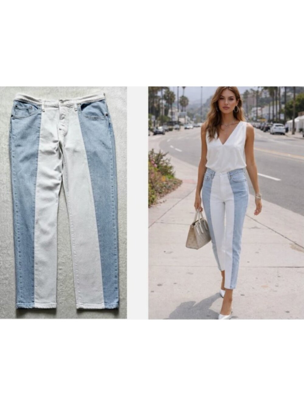 LEVI'S Premium 501T taper lt-wash free people cropped goop jeans $128 W32 x L26